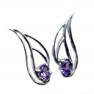 pulchritudinous Amethyst 925 Sterling Silver Purple Earring Natural exporter US