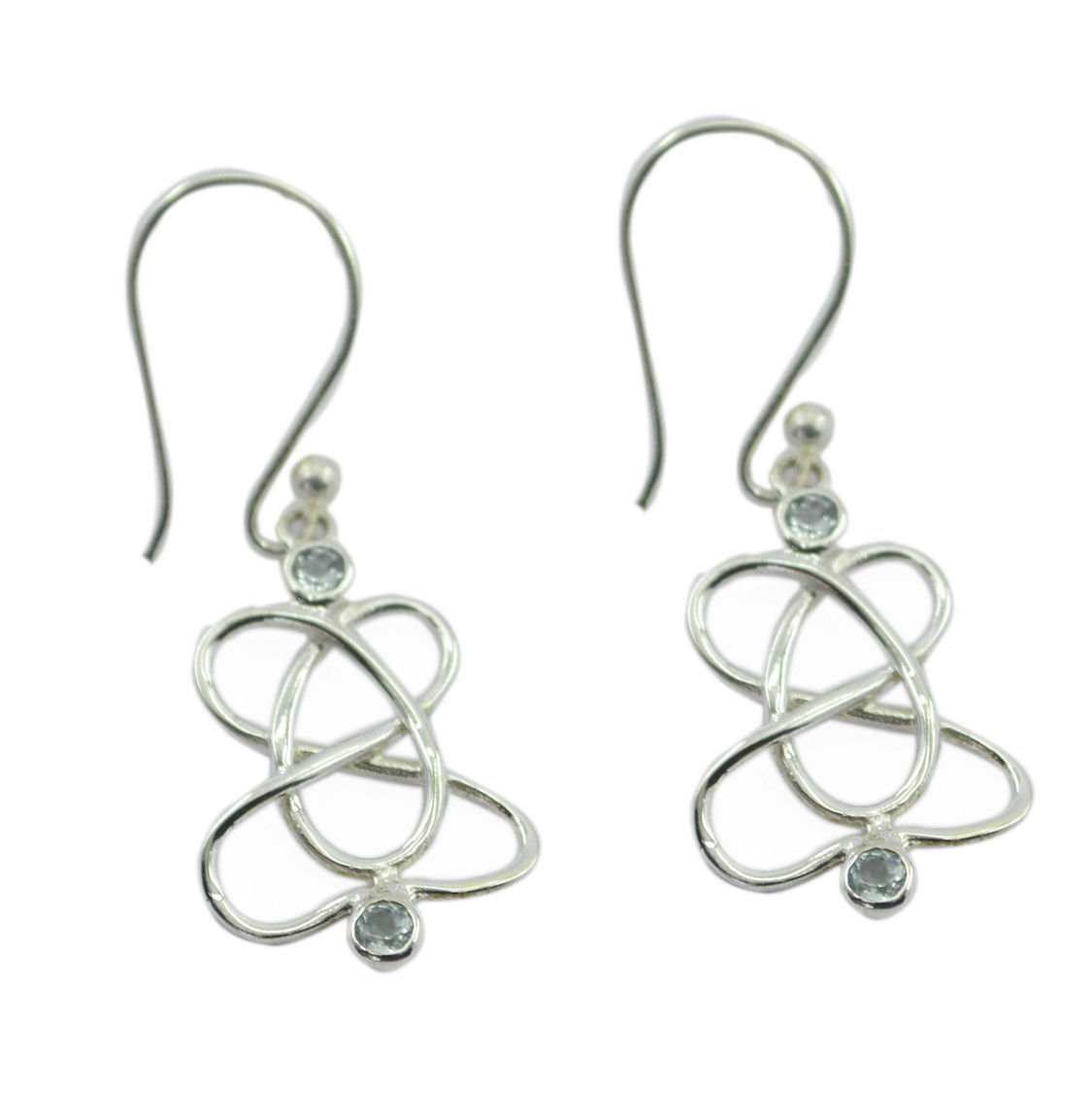 fair Blue Topaz 925 Sterling Silver Blue Earring genuine simply US