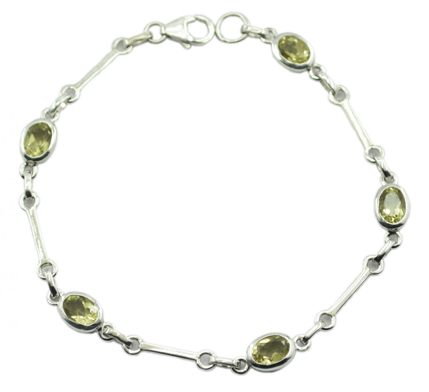 grand Lemon Quartz 925 Sterling Silver Yellow Bracelet Natural india US