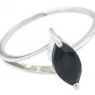 fascinating Natural Black onyx Black Gemstone Silver Ring gift for kids US SZ6-9