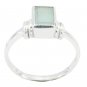 attractive Natural Chalcedony Blue Gemstone Silver Ring gift for friend US SZ5-9