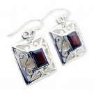 fair Garnet 925 Sterling Silver Red Earring genuine usually US