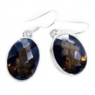 splendid Smoky Quartz 925 Sterling Silver Brown Earring genuine freely US