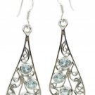 inviting Blue Topaz 925 Sterling Silver Blue Earring genuine ordinary US