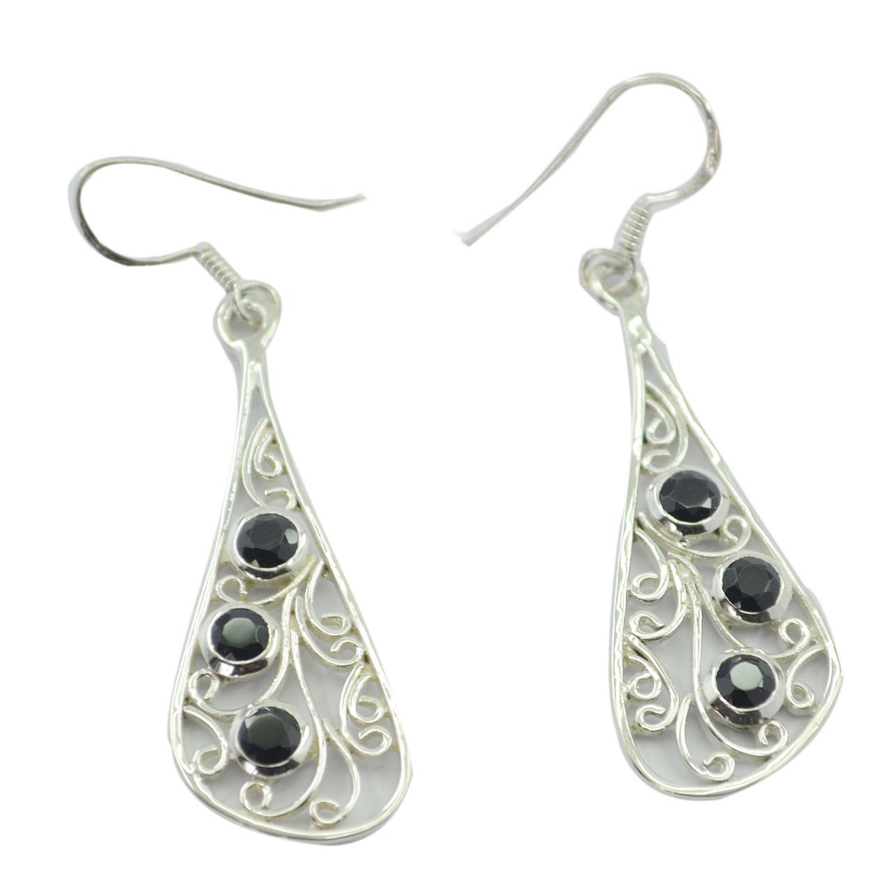 enticing Black Onyx 925 Sterling Silver Black Earring Natural jewelry US