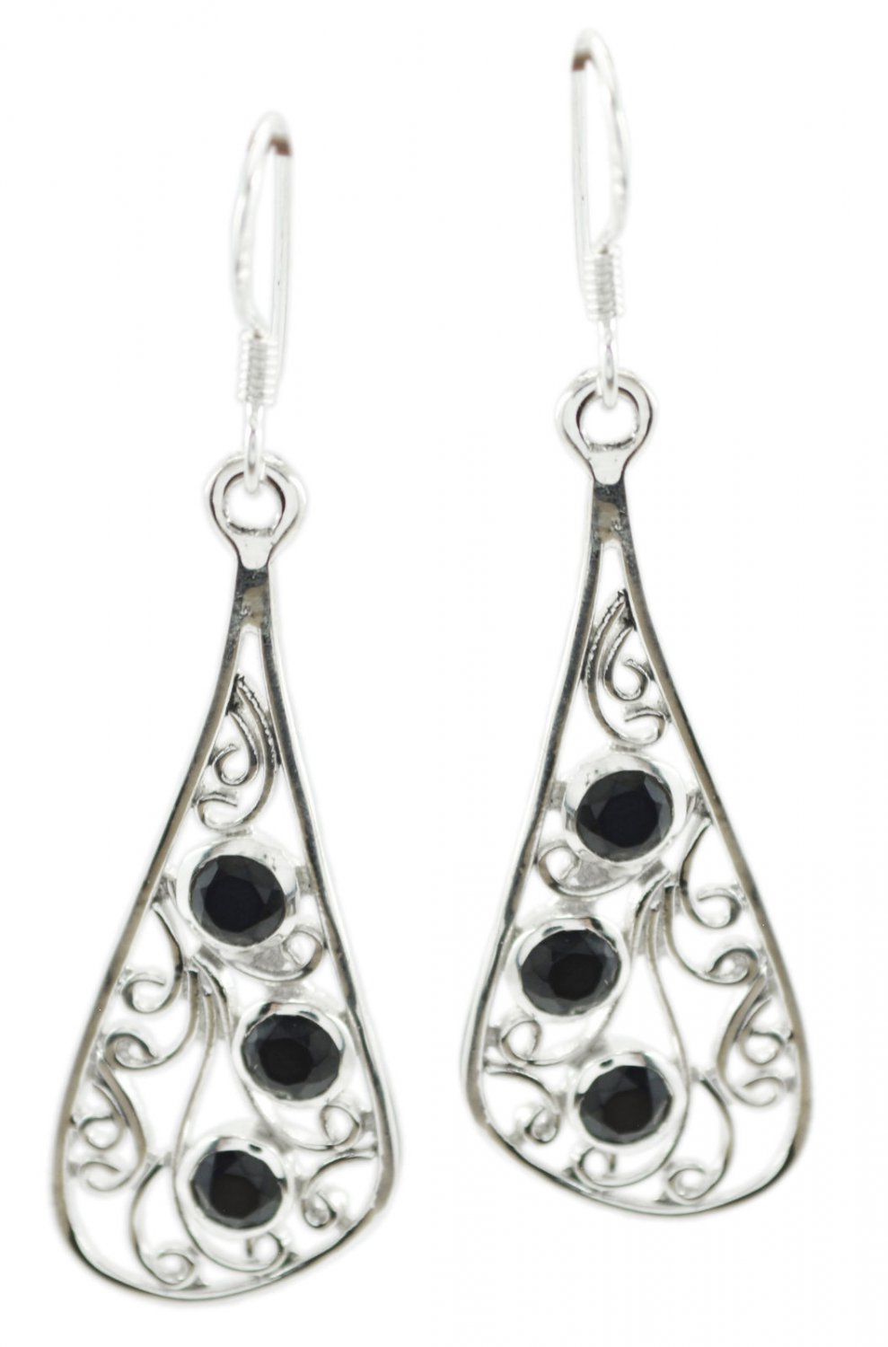 appealing Black Onyx 925 Sterling Silver Black Earring genuine supplies US