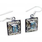 bonnie Blue Topaz 925 Sterling Silver Blue Earring Natural indian US