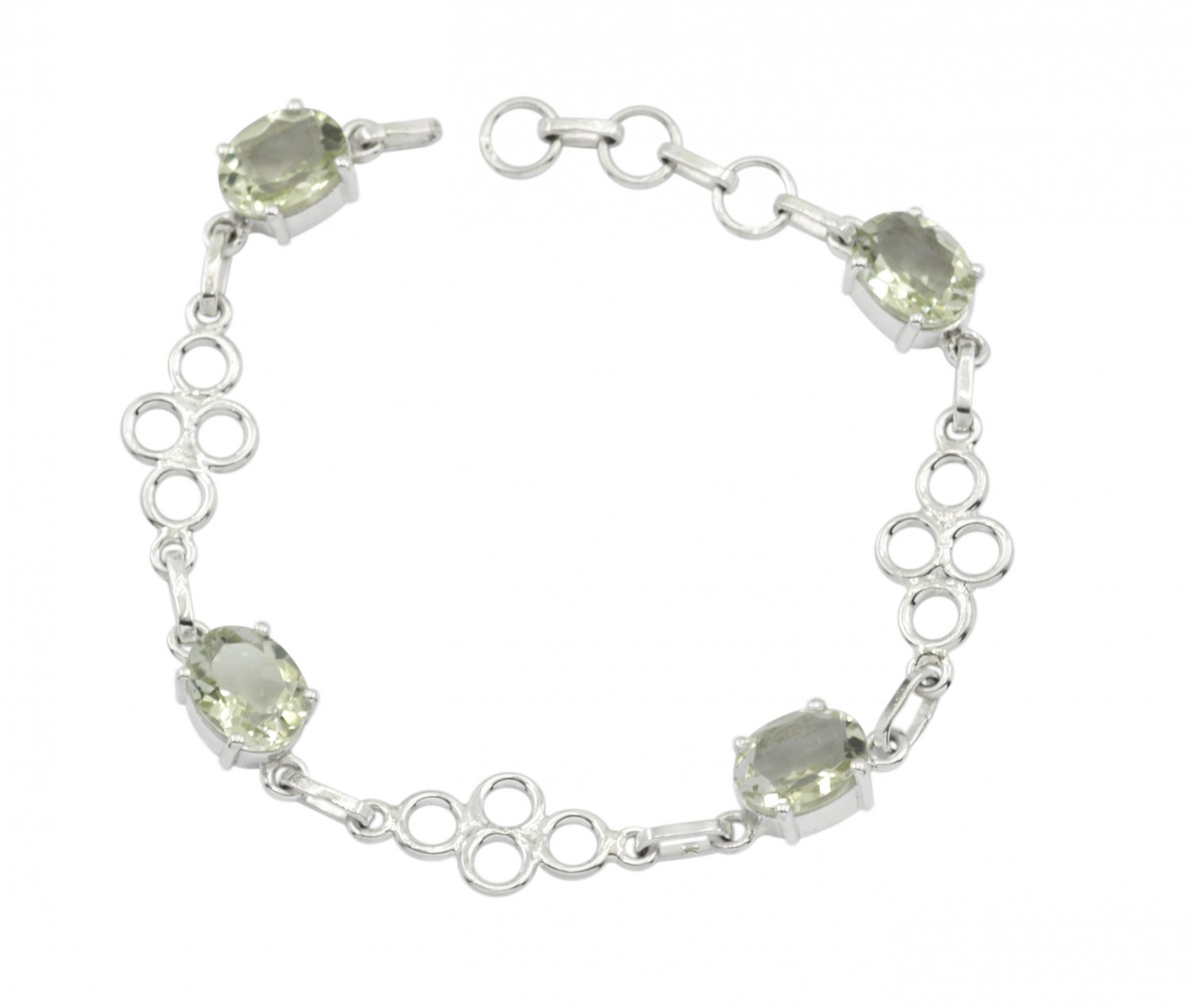 handsome Green Amethyst 925 Sterling Silver Green Bracelet genuine suppiler US