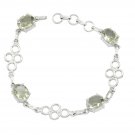 handsome Green Amethyst 925 Sterling Silver Green Bracelet genuine suppiler US