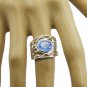 cute genuine Chalcedony Blue Gemstones Silver Ring gift grandmother US SZ 6-12