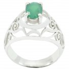 seemly real Green onyx Green Gems Silver Ring gift for husband US SZ 4-11