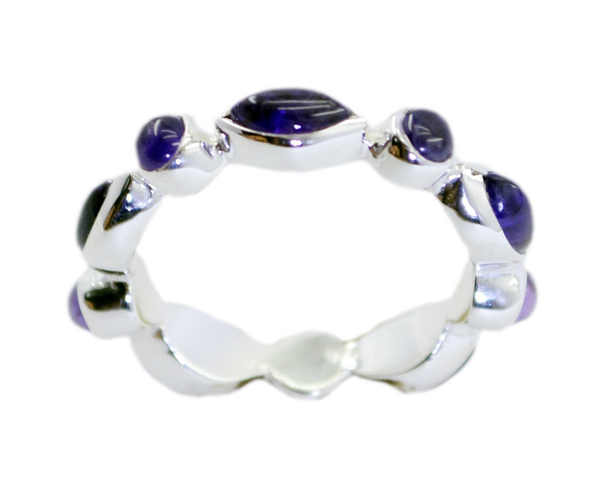 pretty real Amethyst Purple Gems Silver Ring gift for christmas US SZ 5-14