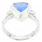 classy Natural Chalcedony Blue Gemstone Silver Ring gift grandfather US SZ 5-16