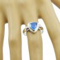 classy Natural Chalcedony Blue Gemstone Silver Ring gift grandfather US SZ 5-16