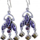 pulchritudinous Multi Gemstone 925 Solid Silver Multi Earring Natural simply US