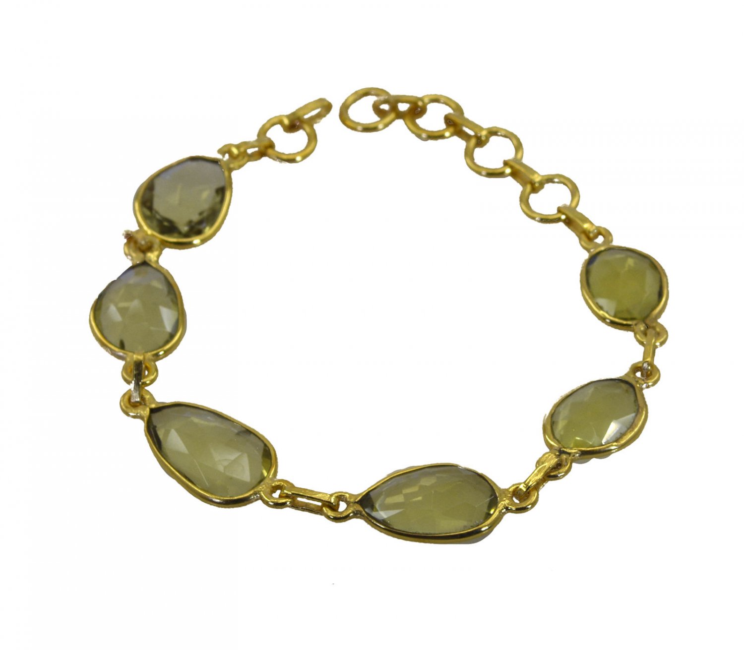 comely Lemon Quartz Gold Plated Yellow Bracelet Natural indian US gift