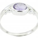 fine-looking real Amethyst Purple Gems Silver Ring gift for college  US SZ 5-16