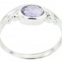 fine-looking real Amethyst Purple Gems Silver Ring gift for college  US SZ 5-16