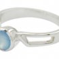 bonnie real Chalcedony Blue Gems Silver Ring gift for b'day US SZ 6-12