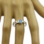 bonnie real Chalcedony Blue Gems Silver Ring gift for b'day US SZ 6-12