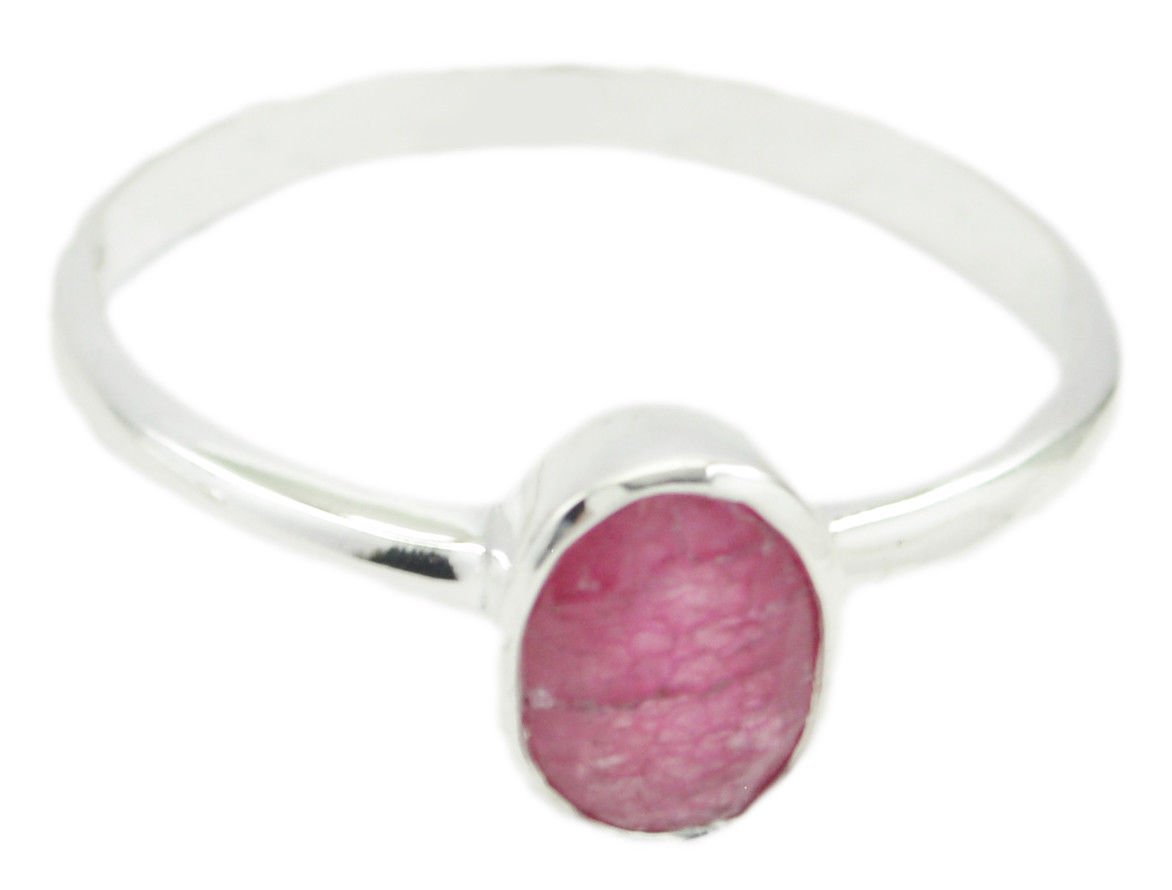 glamorous real Indiaruby Red Gems Silver Ring gift for b'day US SZ 6-12