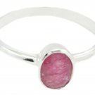 glamorous real Indiaruby Red Gems Silver Ring gift for b'day US SZ 6-12