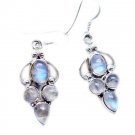 ideal Rainbow Moonstone 925 Sterling Silver White Earring genuine jewelry US