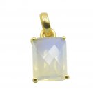 enticing Fire Opal CZ Gold Plated White Pendant Glass indian US