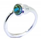 magnetic genuine Turquoise Multicolor Gems Silver Ring gift father's day US 5-12
