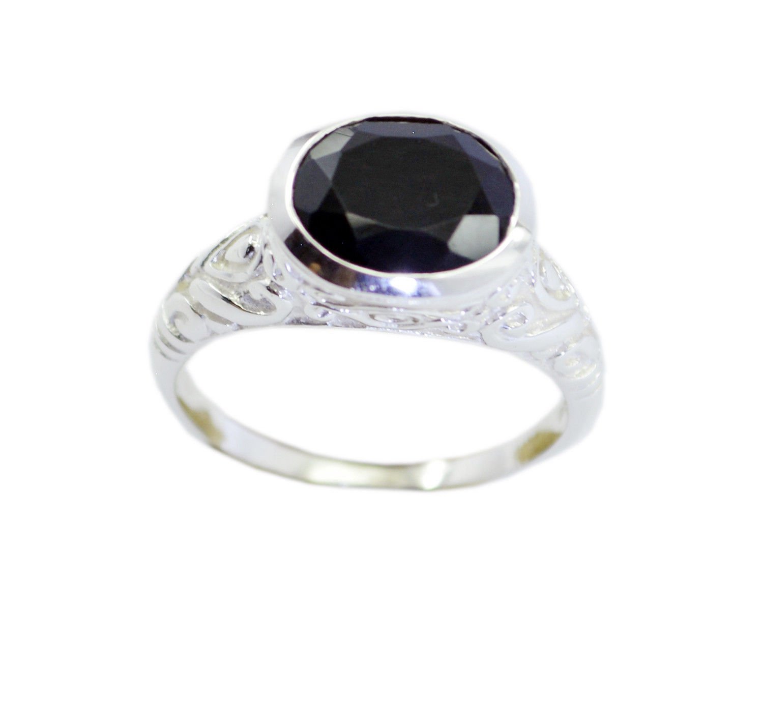 fine genuine Black onyx Black Gemstones Silver Ring gift for labourday US SZ 5-9