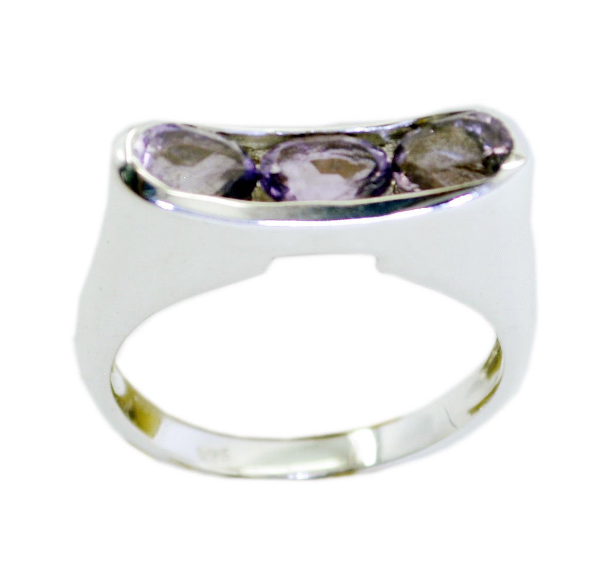 appealing real Amethyst Purple Gems Silver Ring gift for friendship US SZ 6-12