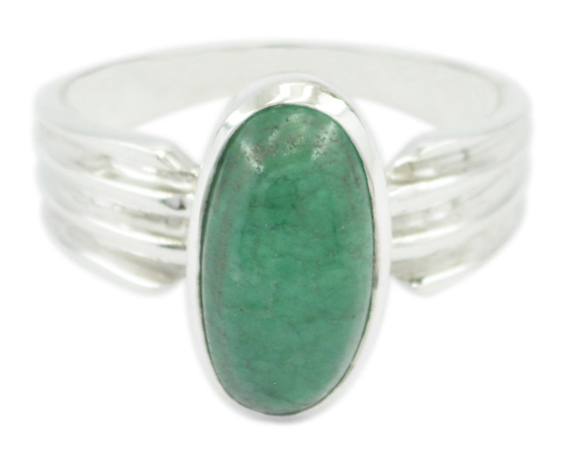 Genuine Indianemerald Green Gemstones Silver Ring gift ladies and gents  US 4-11