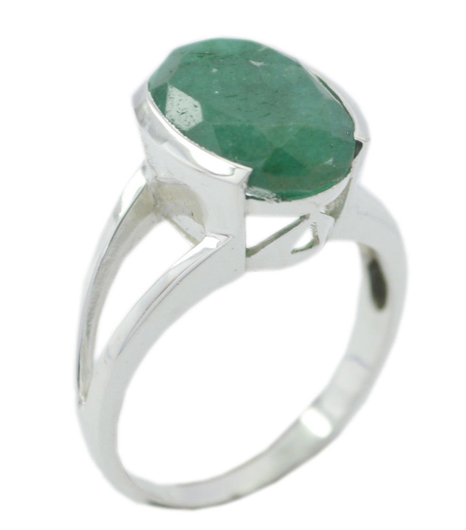 Nice Ring Genuine Indianemerald Green Gemstones Silver Ring gift Father US 4-11