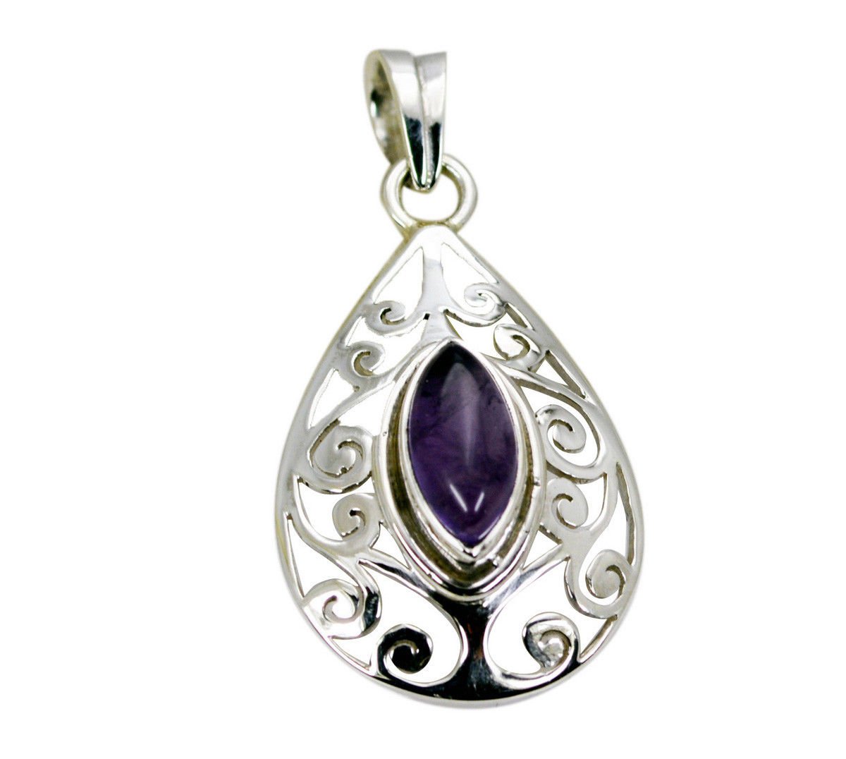 elegant Amethyst 925 Solid Sterling Silver Purple pendant Natural wholesale US
