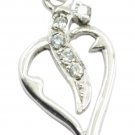 grand White CZ 925 Sterling Silver White Pendant Natural wholesales US