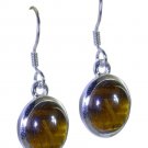 bonnie Tiger Eye 925 Sterling Silver Brown Earring genuine gemstone US