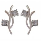 inviting white CZ 925 Solid Sterling Silver White Earring Natural india US