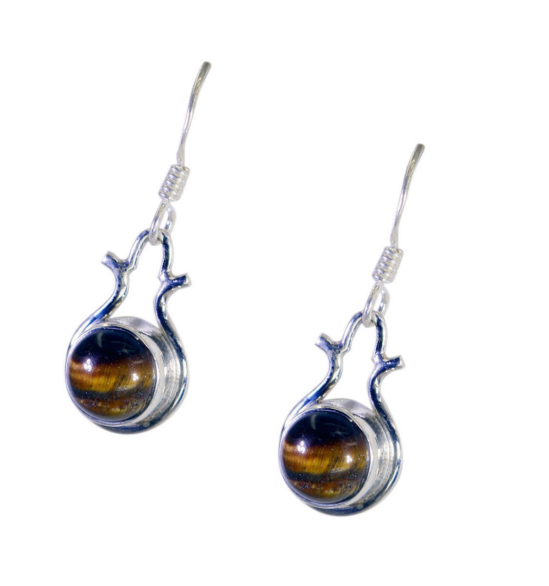 splendid Tiger Eye 925 Solid Sterling Silver Brown Earring genuine exporter US