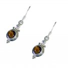 handsome Tiger Eye 925 Solid Sterling Silver Brown Earring Natural Designer US