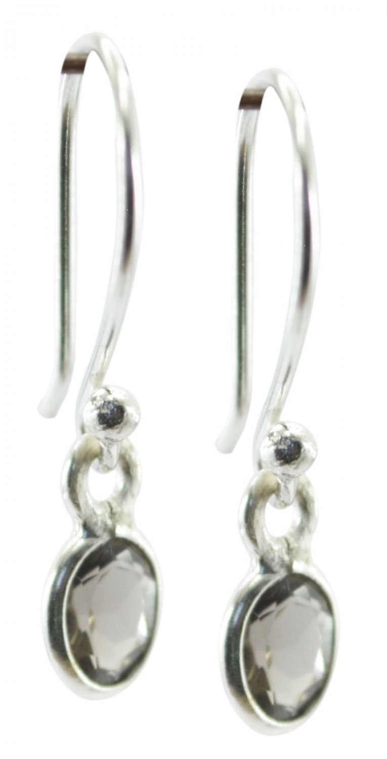appealing Smoky Quartz 925 Sterling Silver Brown Earring Natural freely US