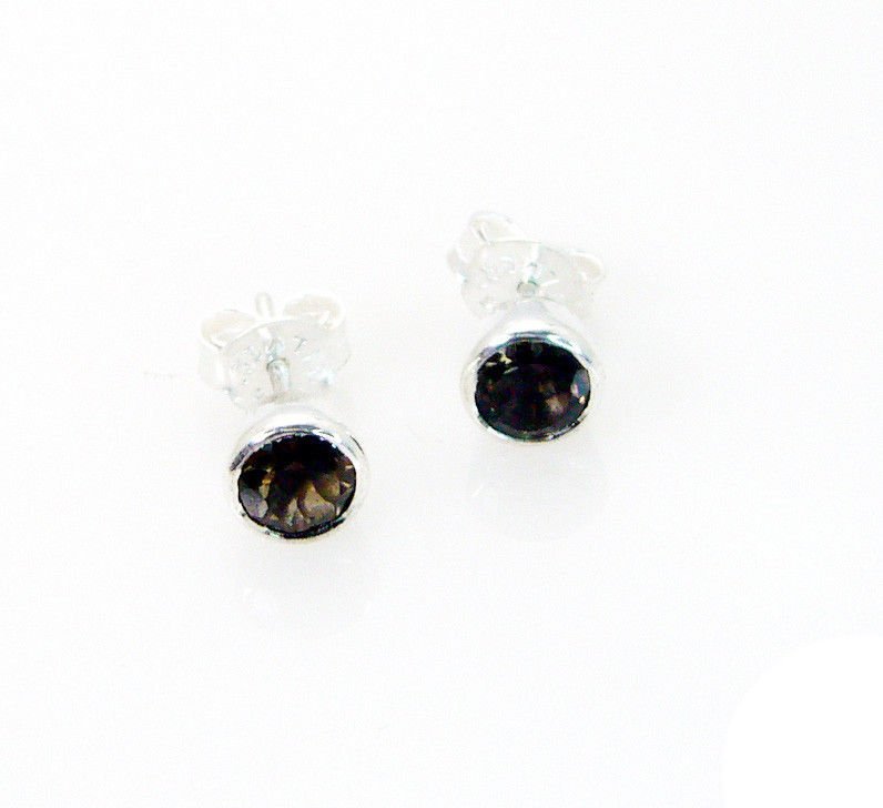bonnie Smoky Quartz Solid Sterling Silver Brown Earring genuine normaly US