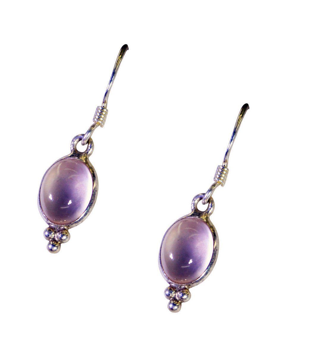 delicate Rose Quartz 925 Solid Sterling Silver Pink Earring Natural india US