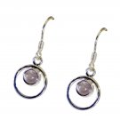 comely Rose Quartz 925 Sterling Silver Pink Earring genuine jewelry US