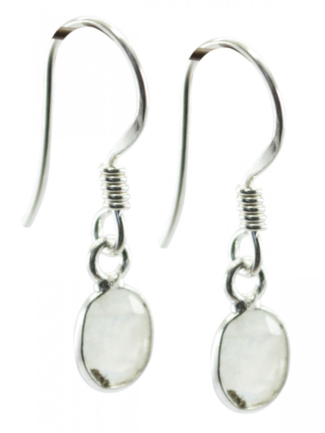 enticing Rainbow moonstone 925 Sterling Silver White Earring genuine supply US