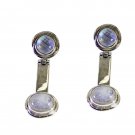 cute Rainbow Moonstone 925 Solid Silver White Earring Natural normaly US