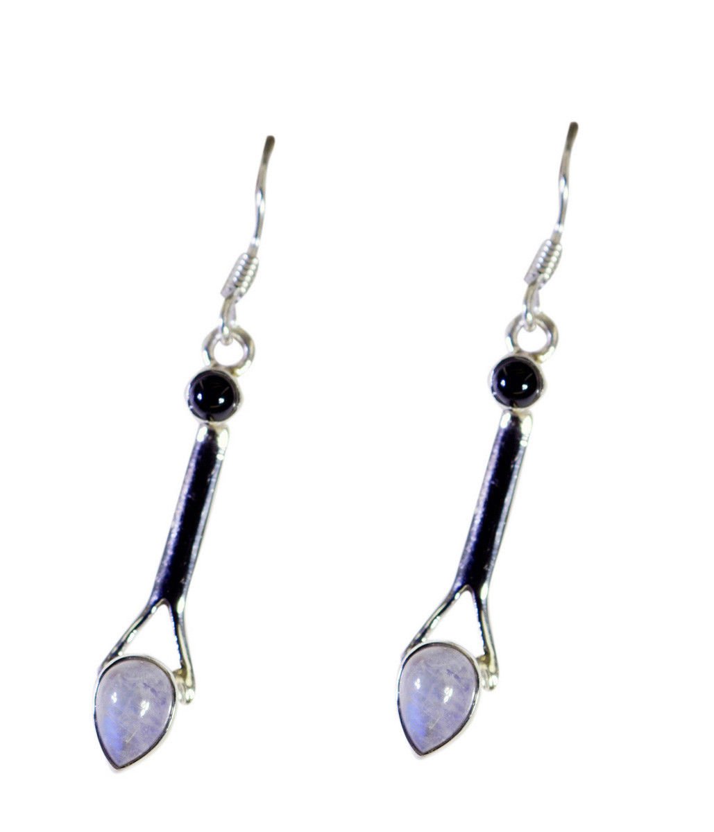 charming Rainbow Moonstone 925 Solid Silver White Earring Natural generally US