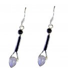 charming Rainbow Moonstone 925 Solid Silver White Earring Natural generally US