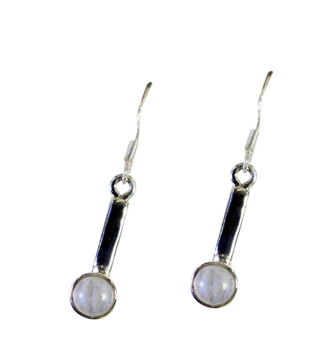 captivating Rainbow Moonstone 925 Solid Silver White Earring genuine regular US