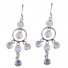 bewitching Rainbow Moonstone 925 Solid Silver White Earring Natural ordinary US