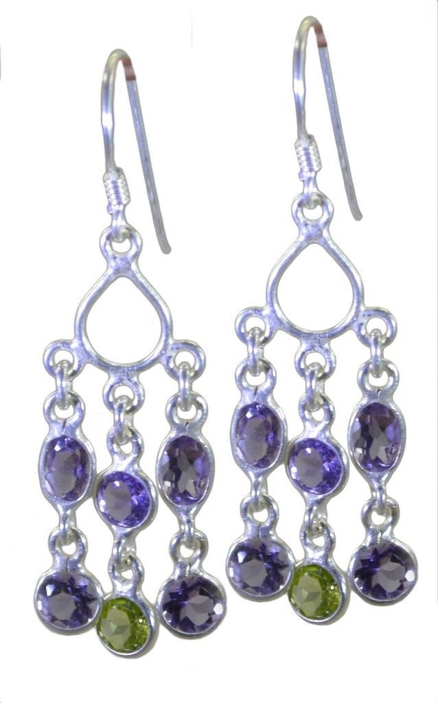 adorable Multi Gemstone 925 Solid Silver Multi Earring genuine normaly US